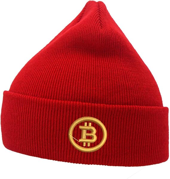 Mens Beanie Knit Hats Bitcoin Embroidered Unisex Casual Beanies Hats for Winter
