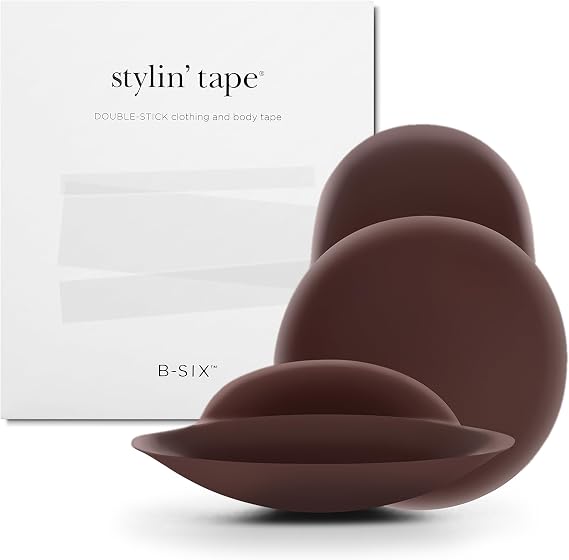 Nippies Nipple Covers with Lift and Fashion Tape Set - 1 Pair of Reusable Lifting Covers Espresso Size 2 & 32 Strip Tape Set - Seamless Coverage, Discreet Support for Strapless & Backless Looks