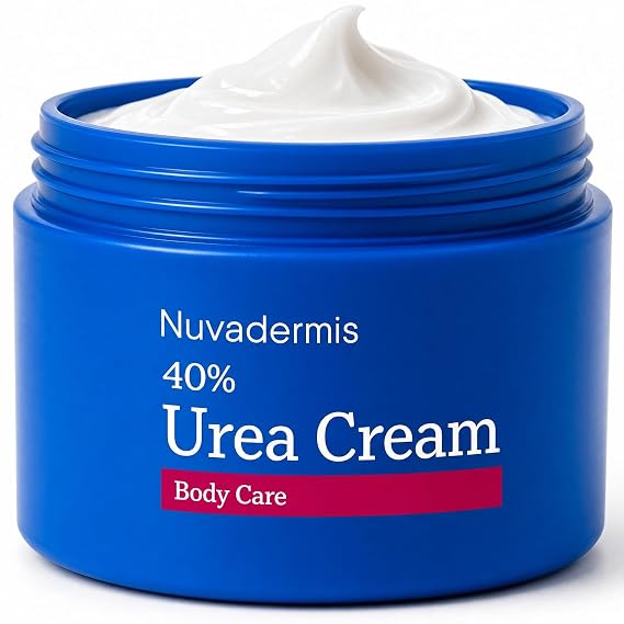 NUVADERMIS 40% Urea Cream - Full Body Moisturizing Cream for Extremely Dry Skin - Maximum Strength Urea Cream with 40 Percent Urea for Feet, Hands, Elbows & Body - Urea + Salicylic Acid 5.3 fl oz