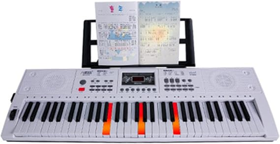 Electronic Piano Keyboard 61 Portable Piano Key Electronic Keyboard for Adult Children Beginner Professional Color: White, Size: 84.5X26.5X8.5CM