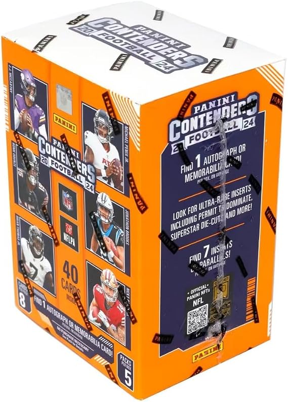 202425 Panini Contenders NFL Football Blaster Box Official Trading Cards Includes Blaster-Exclusive Parallels, Rookie Tickets & Inserts Sealed Retail Box