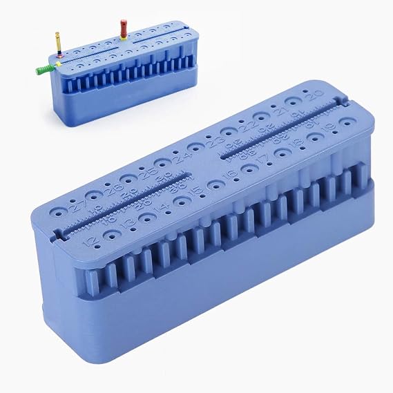 Dental Endo Block Files Measuring Tools Endodontic Ruler Test Board, Professional Dental Measuring Instruments, Used in Root Canal Measurement(dark blue)