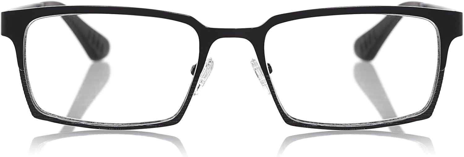 eyebobs Protractor Unisex Premium Readers, Gunmetal Stainless Steel Front with Blue Nylon Temples in a Matte Finish, 1.75 Magnification