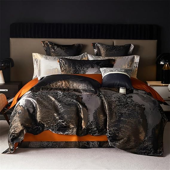 Jacquard Bedding Set Cotton Queen King Size Duvet Cover Set Bed Sheet Pillowcases,3,220x240cm 6pcs