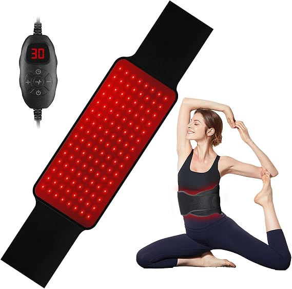120 LEDs Red Light Belt, Near Infrared Light Belt 660nm and 850nm Wrap with Timing Settings, 5 Light Modes, Red Light for Body, Legs, Back, Waist, Shoulders, Neck [Energy Class G]