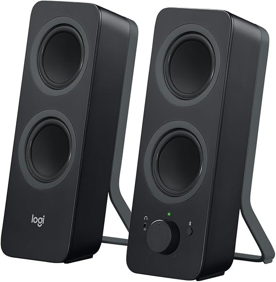 Logitech Z207 2.0 Stereo Computer Speakers with Bluetooth | 10 Watts peak power, active drivers with passive radiators, 3.5 mm input and headphone jack, ideal for PC setups