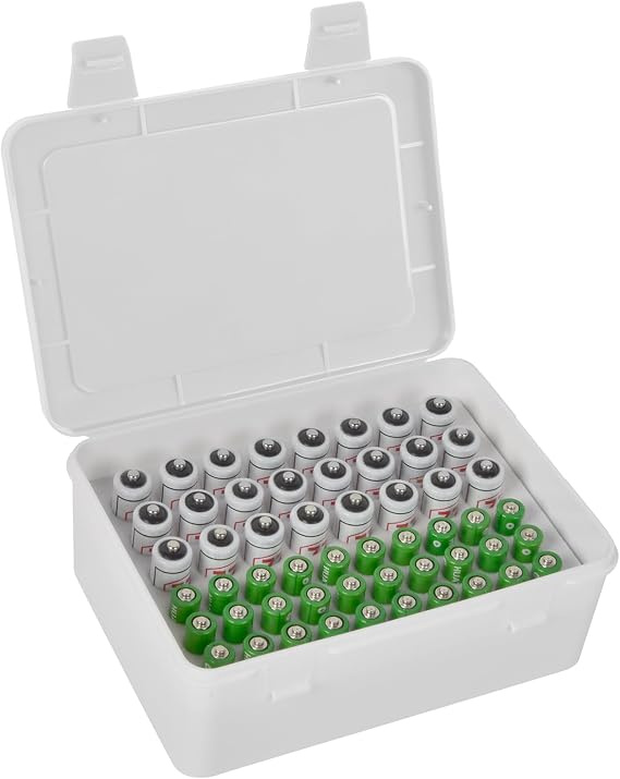 FULLCASE Battery Organizer Storage Box Fits 54 AA AAA Batteries