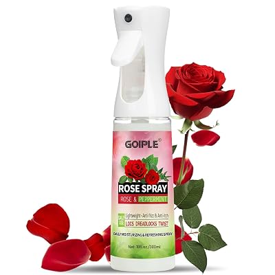 Rose Water for Hair Loc Spray Moisturizing Refreshing for Locs - Rose Water Hair Scalp Moisturizer - Hydrating Dreadlock Moisturizer to Nourish the Scalp Rosewater & Peppermint Spray Prevents Dry