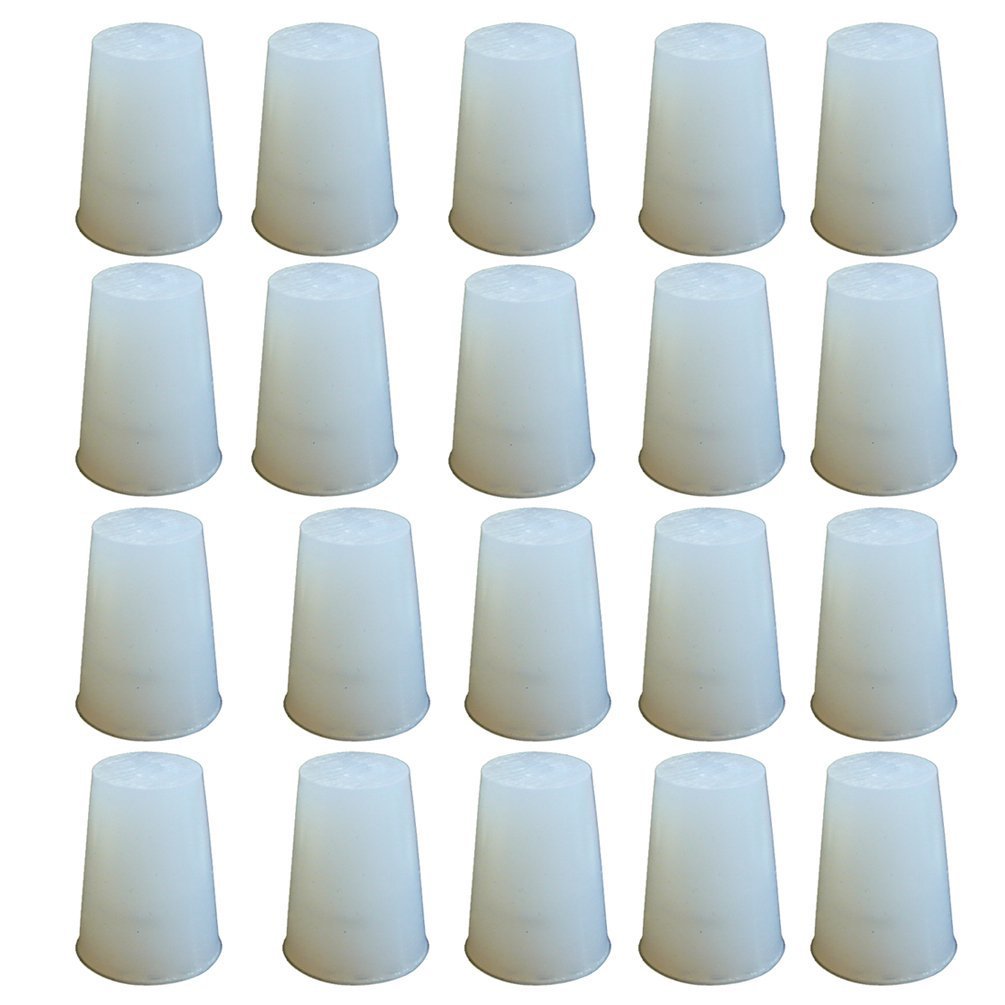 Solid Silicone Stopper, Size #000 - Pack of 20