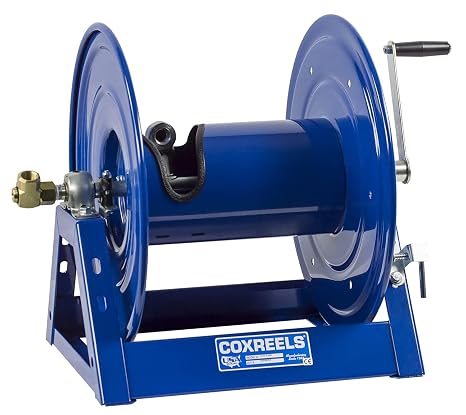 Coxreels 1125-5-250 Steel Hand Crank Hose Reel - 3,000 PSI - Holds 34 x 250' Length Hose - Perfect for Air Compressor, Garden, Pressure Washer, Electric Hoses (Hose Not Included) Made in USA