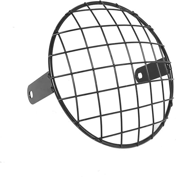 Motorbike Headlights Guard 7INCH Motorcycle Headlight Protector Cover Fit for HeadLamp Mesh Grille Lampshade Motorcycle Lamp Cover(Black)
