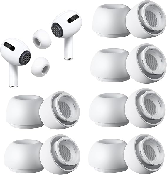 AirPods Pro & AirPods Pro 2. Nesil için Gürültü Azaltıcı Delikli, Silikon Kulaklık Ağrısı Yok, Kaymaz Yumuşak Kulak Uçları Uyumlu Airpods Pro/Pro 2 (Bedenler S/M/L) (6 ÇİFT)