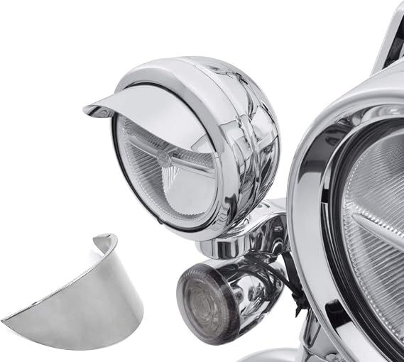 HTTMT- 1 4.5" Steel Passing Lamp Visor SPOTLIGHT VISOR Compatible with Harley Touring Dyna Sporster [P/N: MT325-022]