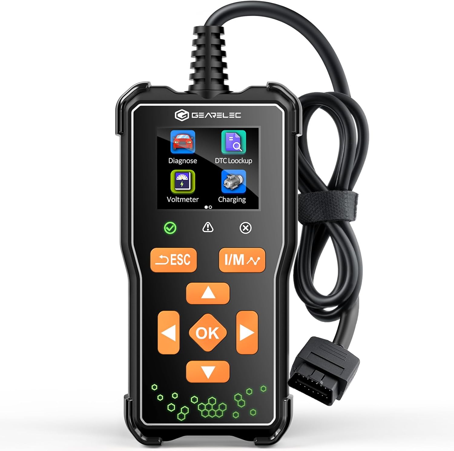 gearelec DT05 OBD2 Scanner Diagnostic Tool【Mini Size】, OBDⅡEOBD Scanner for Car Check Engine Code Readers, Scanner para Autos has One-Touch IM & DTC Lookup，OBD2 Scanner for All Vehicles After 1996
