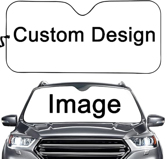 Personalized Custom Car Windshield Sunshade Sun Visor Protector Front Window Shade, Keeps Out UV Rays, Keeps Your Vehicle Cool
