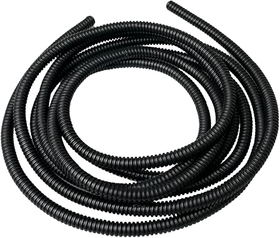 Black Conduit Split Plastic Flexible Cable Tidy Solution Tube Trunking 13mm - 3m