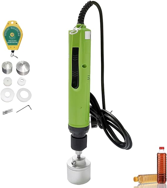 Handheld Bottle Capping Machine, 900RPM Electric Screw Capper with 2 Screw Cap Head, Torque Range 3-30 Kgf.cm, 30-90 Bottles/min, Portable Bottles Capper Sealer for 10-50mm Bottles Cap