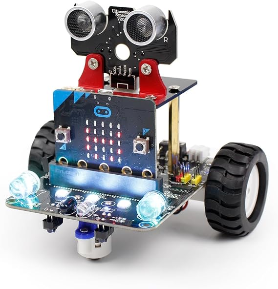 Yahboom Microbit V2 Coding Smart Robotics Toys DIY STEM Science Education RC Car Kit for Kids 10+ Compatible with BBC Micro bit Classroom Teaching Props Preferred