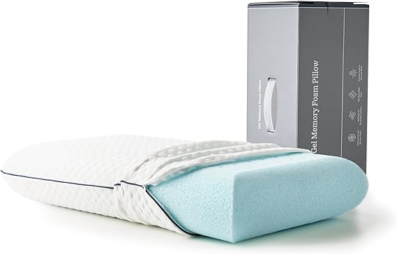 Weekender Cooling Gel Memory Foam Pillow for Sleeping Standard Size, Ventilated Cooling Pillow for Side & Back Sleepers, Neck & Shoulder Support, Medium Firm, Washable Cover
