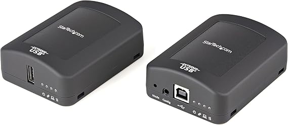 USB 2.0 Extender Over Cat5e/Cat6 Cable (RJ45) - Locally or Remotely Powered Industrial Metal USB Extender Adapter Kit w/ESD Protection - 330ft/100m - 480 Mbps (USB2001EXT2PNA)