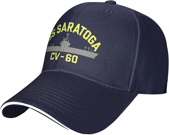 USS Saratoga Cv-60 Outdoor Cap Unisex Hat Adjustable Baseball-Cap Peaked Sandwich Cap Snapback Hat