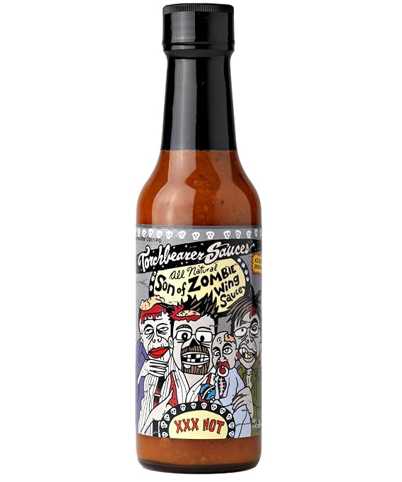 TorchBearer Sauces Son of Zombie Wing Sauce, 5 oz, Heat level: 6  Hot - Featured on Hot Ones - All Natural, Extract-Free, Made in USA