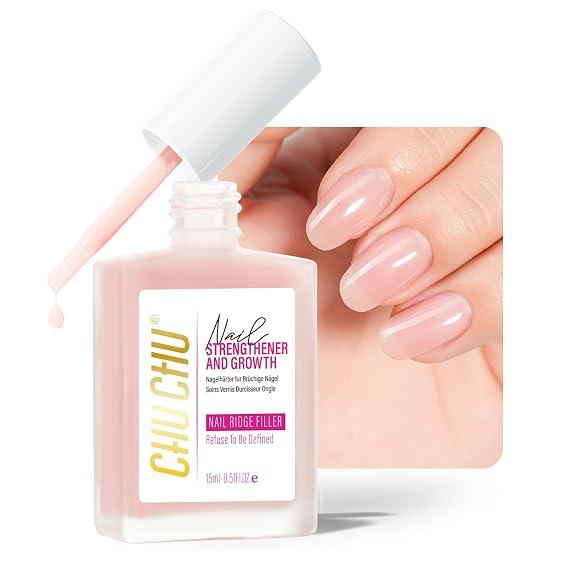 Nail Repair for Women: 8 in 1 Soft Pink Nail Hardener Strengthener Extra Strong and Growth - Protein Nail Polish Hardener Ridge Filler Concealer for Weak and Damaged Nails 15ml