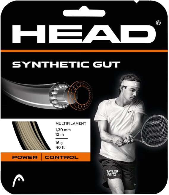 HEAD Synthetic Gut Tennis String Full Set, 17 Gauge, Gold, 40 Foot Length
