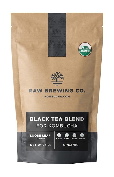 Certified Organic Loose Leaf Tea - Kombucha Brewing Blends (Black Tea Blend, 1 Pound). Makes up to 50 gallons.