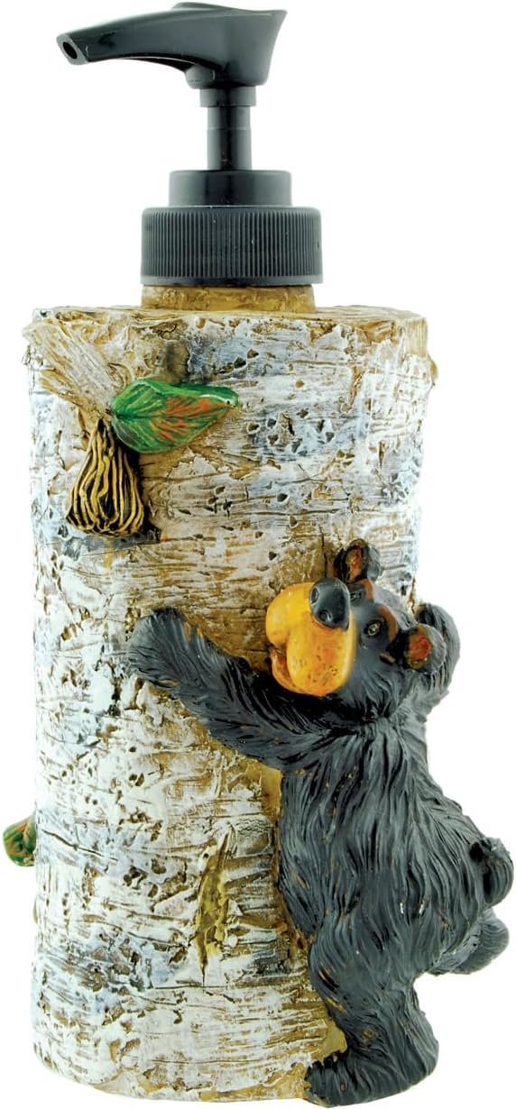 WD Willie Black Bear Liquid Soap Dispenser, 7"