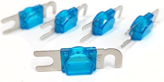 KnuKonceptz Mini-ANL (MIDI/AFS) Nickel Silver Plated Fuses 60A - 5 Pack
