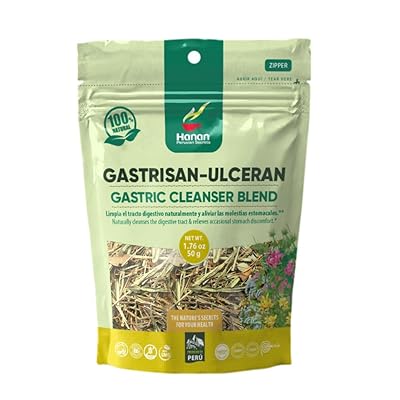 Hanan Peruvian Secrets Gastrisan-Ulceran Herbal Tea | 100% Natural Gastric Cleanser | 1.76oz  50g Loose Leaf Bag | Naturally Cleanses Digestive Tract and Relieves Stomach Discomfort - 6 Pack