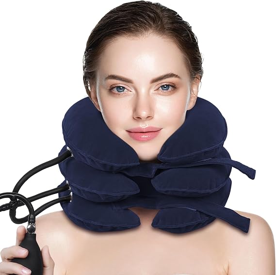 Inflatable Adjustable Cervical Neck Traction Device - Blue