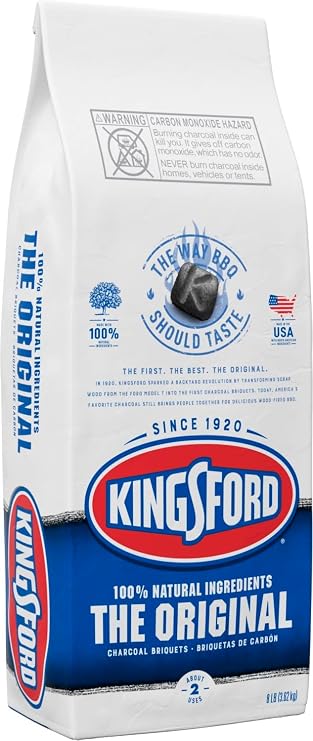 Kingsford Original Charcoal Briquettes, BBQ Charcoal for Grilling, 8 Pounds (Package May Vary)