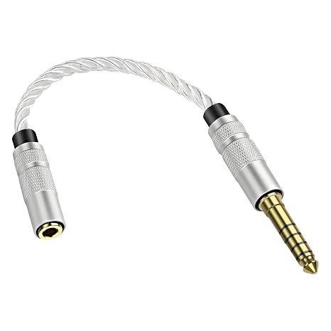 XMSJSIY 4.4 mm Balanced to 3.5 mm TRS Stereo Audio Cable 4.4 mm Balanced Male to 3.5 mm Female Headphone Cable with Silver-Plated Audio Wire for NW-ZX300A NW-WM1A NW-WM1Z PHA-2A Music Player