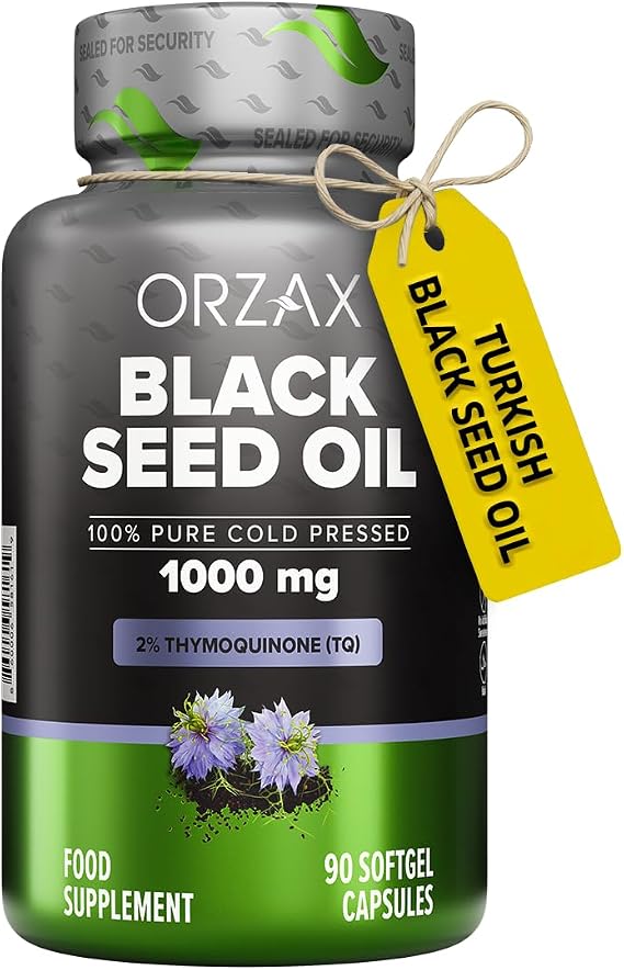 ORZAX Black Seed Oil 1000mg, 2% Thymoquinone, 90 Softgels
