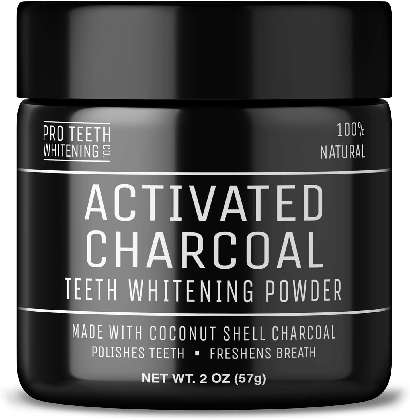Activated Charcoal Teeth Whitening Powder - Enamel Safe Teeth Stain Removal - Coffee, Wine, Smoking Stains - 100% Natural, Vegan Friendly - Peppermint Flavour - Made in UK by Pro Teeth Whitening Co.