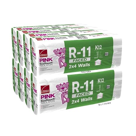 Owens Corning R-11 Kraft Faced 23 by 93 Fiberglass Batt Insulation Fits 2x4 Walls a Total of 8 Bags and Square Footage of 1901.36 FT