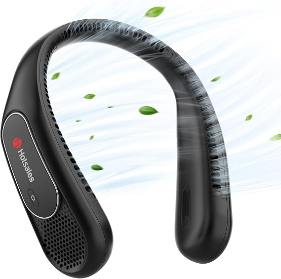 Hotsales Neck Fan, Bladeless Fan That Blows Cold Air, Portable Rechargeable | 6000 mAh Battery, 3 Speeds, Hands Free Wearable Personal Cooling Fan for Men and Women, Travel, Outdoor, USB Rechargeable