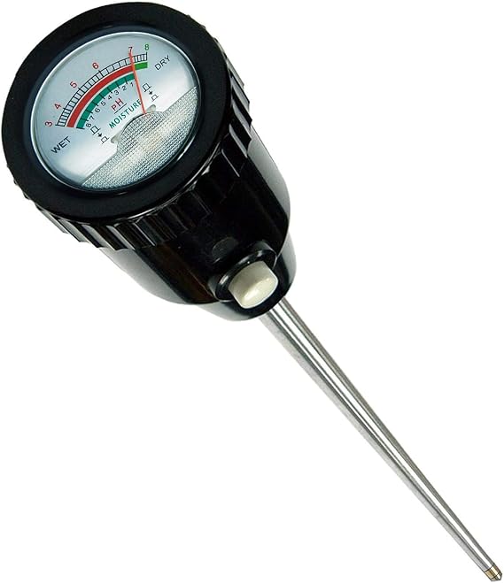 Soil pH Meter & Moisture Meter 300mm Long Electrode No Battery Needed