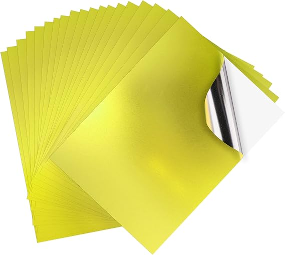Holographic Printable Vinyl Sticker Paper 10 Sheets for Inkjet & Laser Printer Holographic Waterproof Sticker Paper Printable Vinyl 8.5 x 11 Inch Glossy Gold