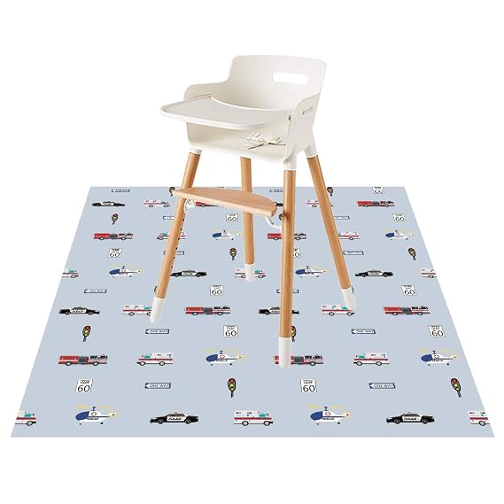 Baby Splat Floor Mat for Under High Chair/Arts/Crafts by CLCROBD, 51" Waterproof Anti-Slip Food Splash Spill Mess Mat, Washable Floor Protector Mat and Table Cloth