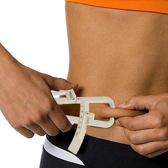 Personal Body Fat Tester Body Calculator Caliper Fitness Clip Fat Measurement Tool with Slim Chart Keep and Skinfold Test Instrument