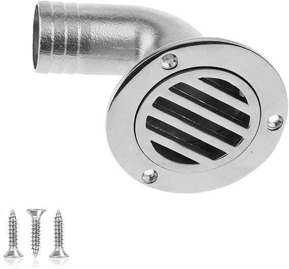 SHENGHUISS Boat Thru Hull Deck Drain Scupper 316 Stainless Steel Heavy Duty Marine Grade Floor Deck Drainage Cover with Three Screws