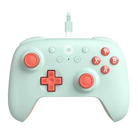 8Bitdo Ultimate 2C Wired Controller for Windows PC and Android with 1000Hz Polling Rate Hall Effect Joysticks and Hall Triggers and Remappable L4/R4 Bumpers (Mint)