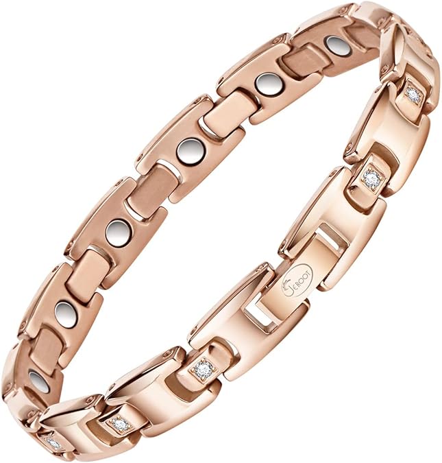 Titanium Magnetic Bracelet for Women, 100% Pure Titanium, Skin Friendly, Ultralight Adjustable Bracelet with Sizing Tool, Jewelry Gift