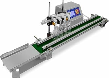 Liquid Filling Machine, Automatic Small 4-Head Electric Smart Filling Machine with Conveyor, for Water, Beverages, Perfume, 4-Head Automatic Liquid Filling Line~/