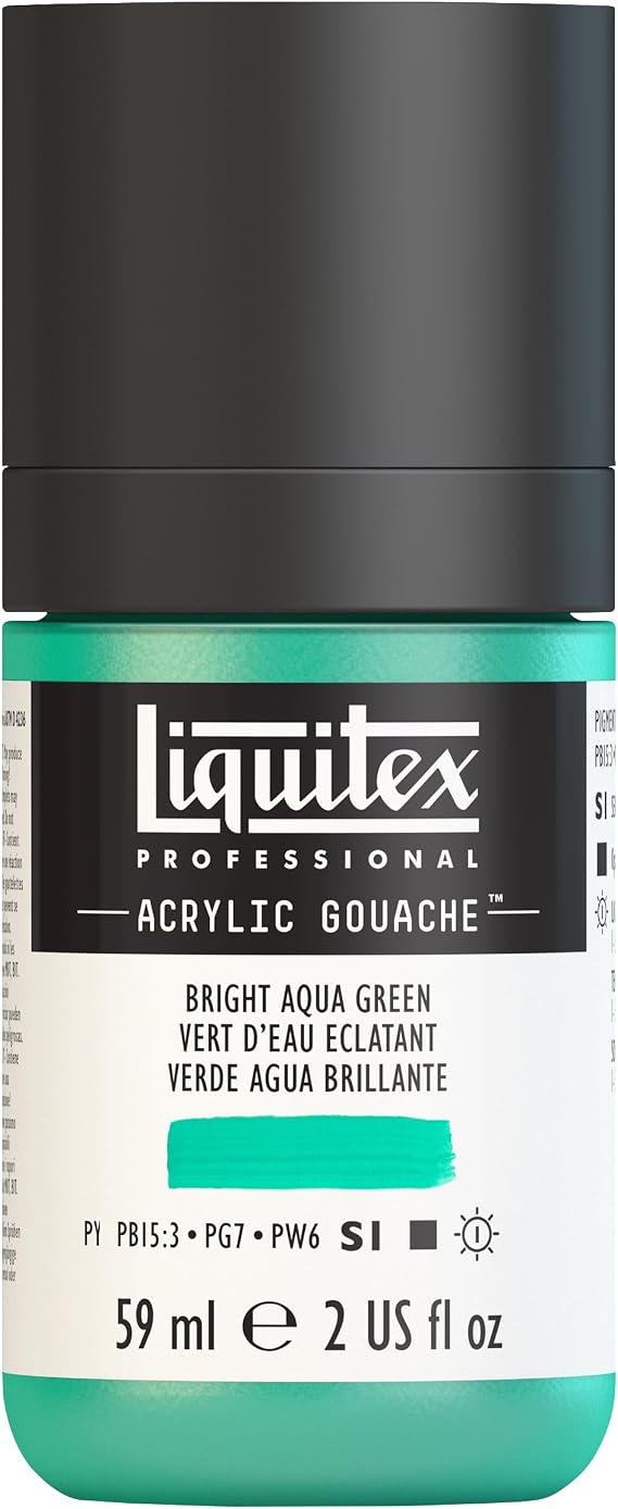 Liquitex Acrylic Gouache, 2-oz (59ml) Bottle, Bright Aqua Green