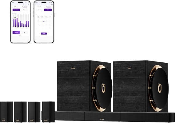 ULTIMEA Skywave X100 Dual 9.2.6 THX-Tuned Wireless Home Theater System | with Dolby Atmos & DTS:X, Dual 10 Subwoofers, 18Hz Low Frequency, 2000W Peak Power, 8K Pass-Through, AVR Grade Sound Bar