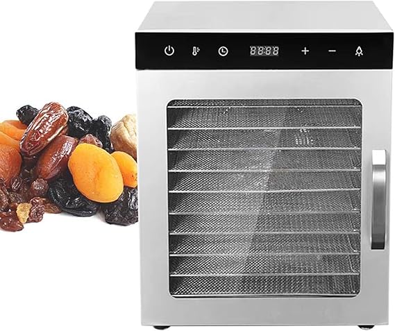 10/12 Layer Commercial Freeze Dryer - 1000W Food Dehydrator with 0-24H Timer & 86F-194F Temp Control, Electric Fruit, Vegetable, Meat & Seafood Drying Machine